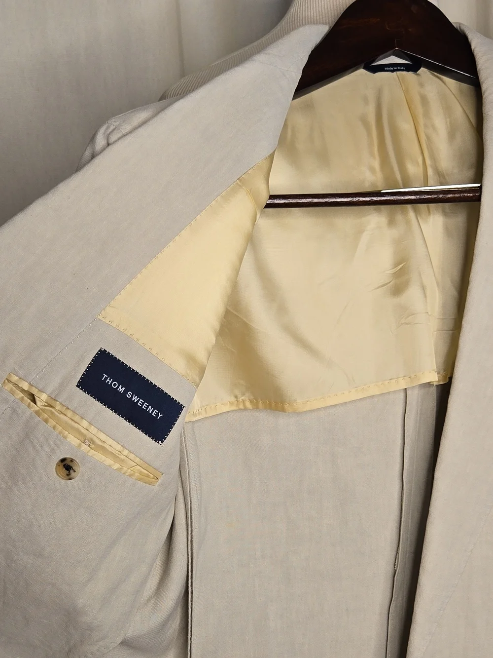 Men's Double-Breasted Cream Blazer